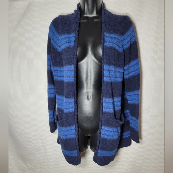 Gap Indigo Stripe Open Front Cardigan sz M - Picture 1 of 8